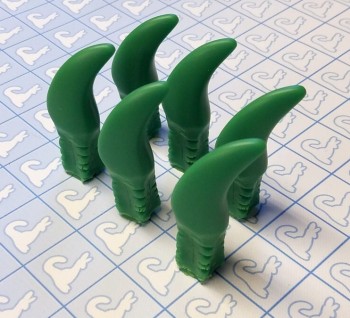 Resin Claws - Feet 60MM - Pre-made (Green x6)